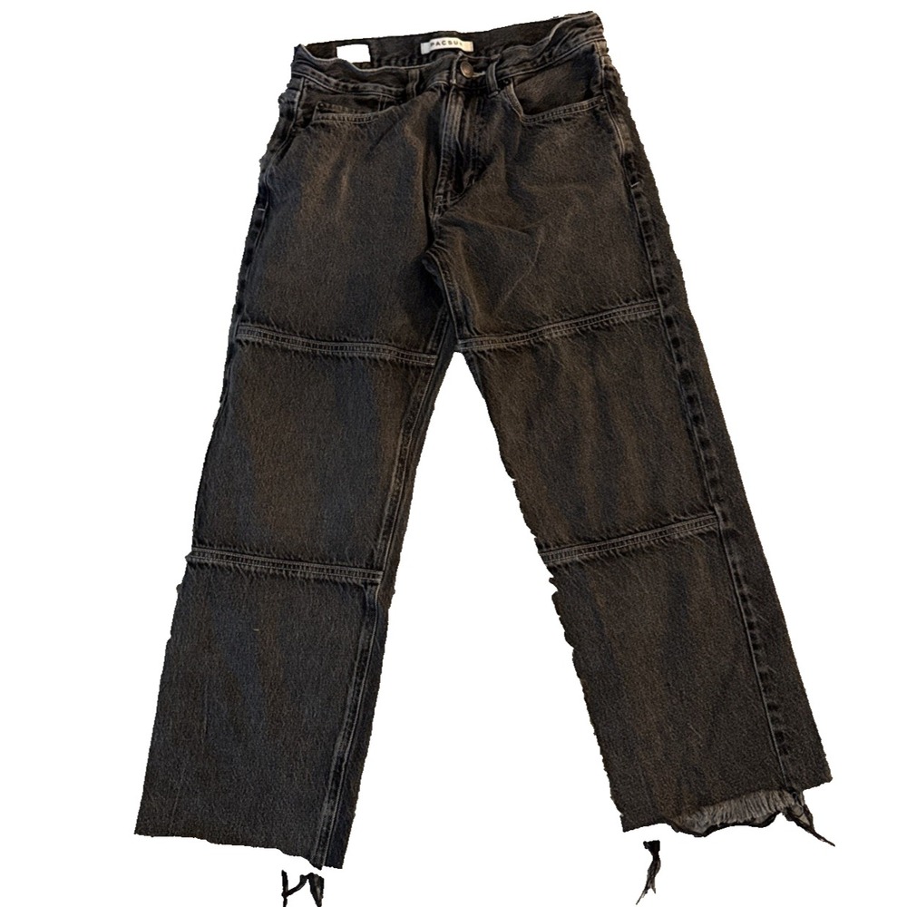 Pacsun Jeans Womens 28 Black Skate Pant Frayed Grunge Cropped